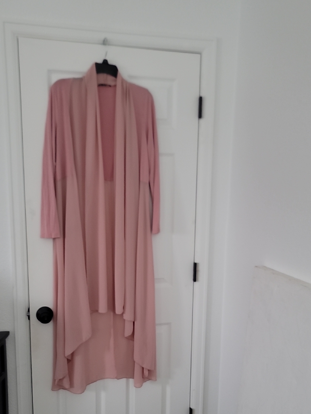SHEIN Dusty Pink Long Draped Trench Coat